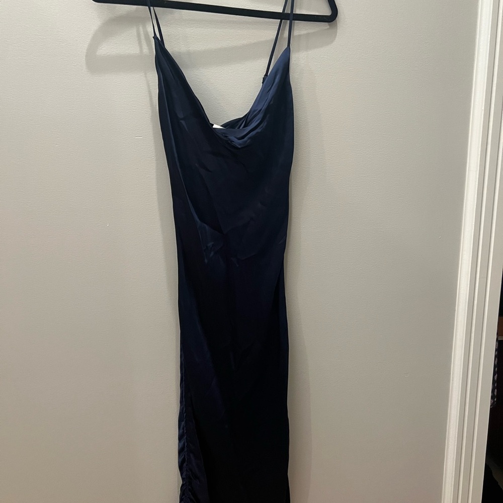 Wilfred Cowl Neck Navy Dress